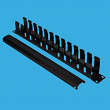 Кабельный органайзер для серверного шкафа, SHIP, J606-2, Тип пенал, Металлический, 1U, Чёрный